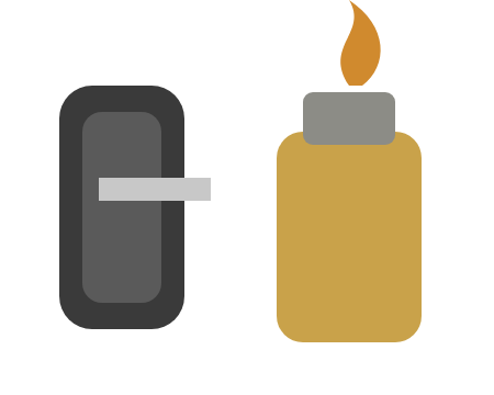 Cutter and lighter illustration