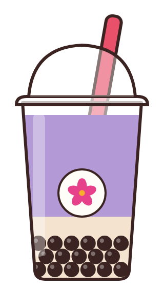 Taro milk tea illustration