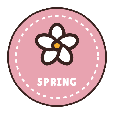Spring menu badge illustration