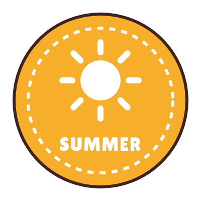 Summer menu badge illustration